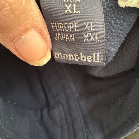 MONT BELL Men’s Blue Full Zipper Fleece Jacket X Large - Picture 4 of 6